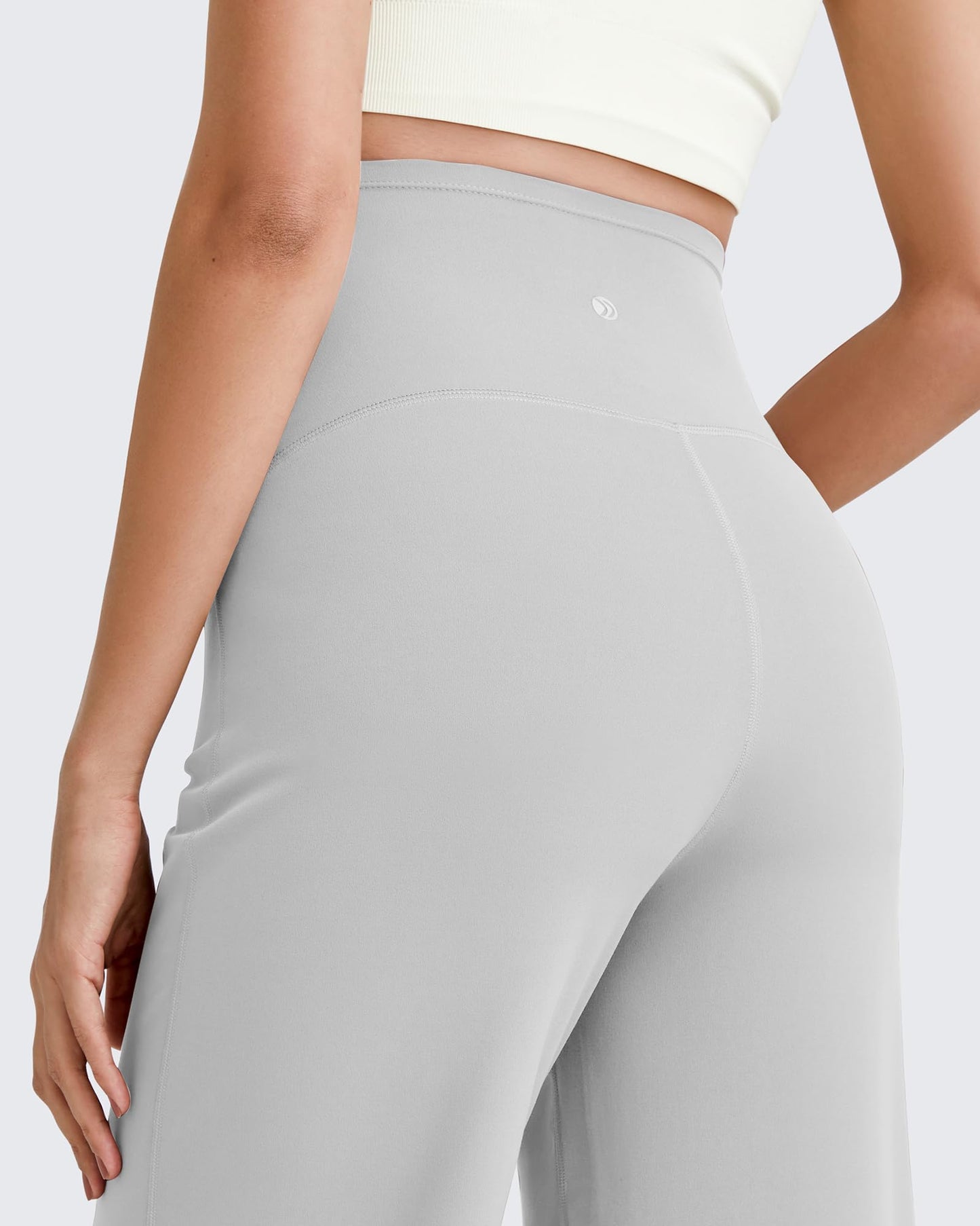 G4Free Maternity Yoga Pants Wide Leg Soft Pregnancy Clothes for Lounge Over The Belly Business Work Trousers Casual(Light Gray,XS,32")
