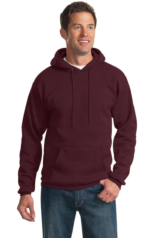 Port & Co TALL Essential Fleece Pullover Hooded Sweatshirt-PC90HT-XLT-Maroon