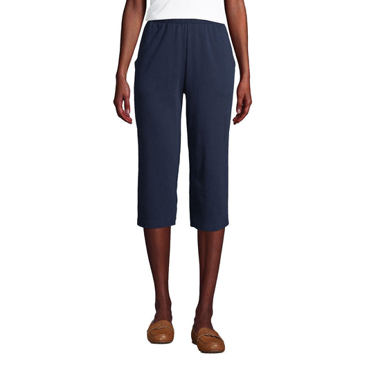 Lands' End Women s Sport Knit Capri Pants Radiant Navy Tall X-Large