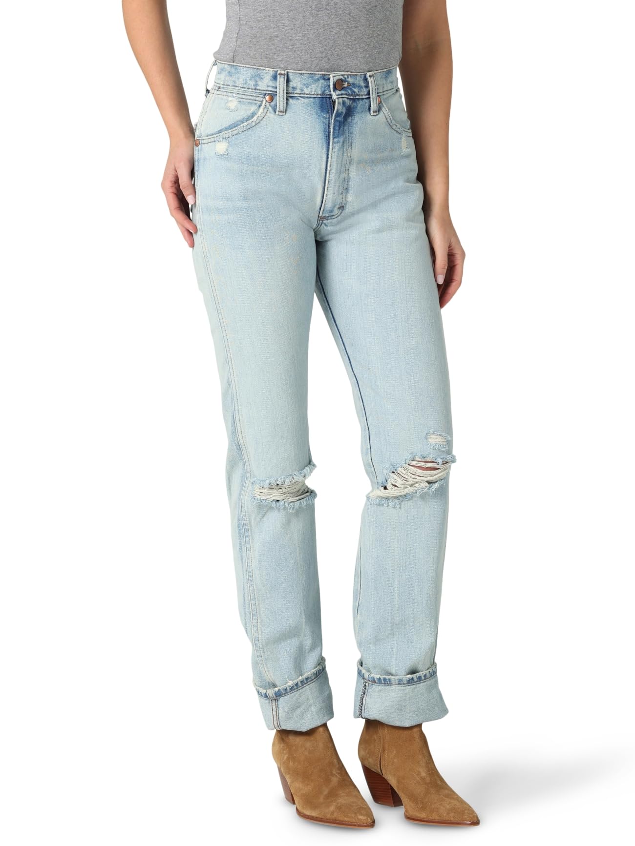Wrangler Women's Cowboy Cut Slim Fit Natural Rise Waist Jean, Vintage, 5-36