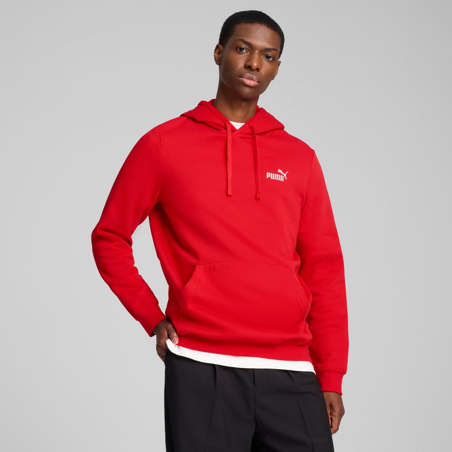 PUMA Men's Tall Size Essentials Small Logo Fleece Hoodie, for All Time Red AH25 - 2XLT