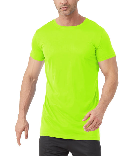 Idtswch Men's Tall T-Shirt Rash Guard UPF 50+ T-Shirt Quick Dry Swim Water Top Tee Short Sleeve Athletic Shirts neon green-3XL
