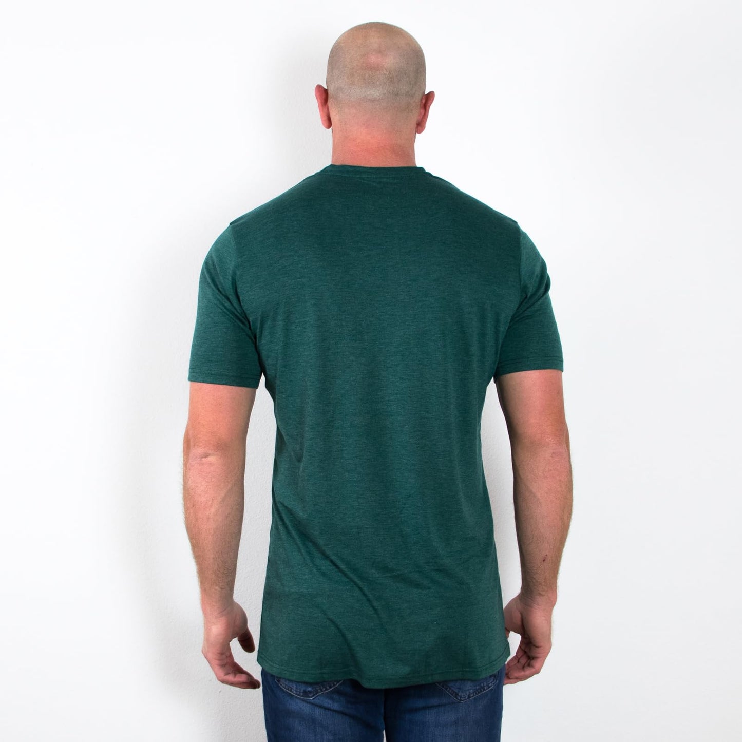 TallSlim Men's Tall Slim-Fit Short Sleeve Crewneck T-Shirt - Extra Long, Slim Fit, Preshrunk Easy Care, Dark Green, Medium
