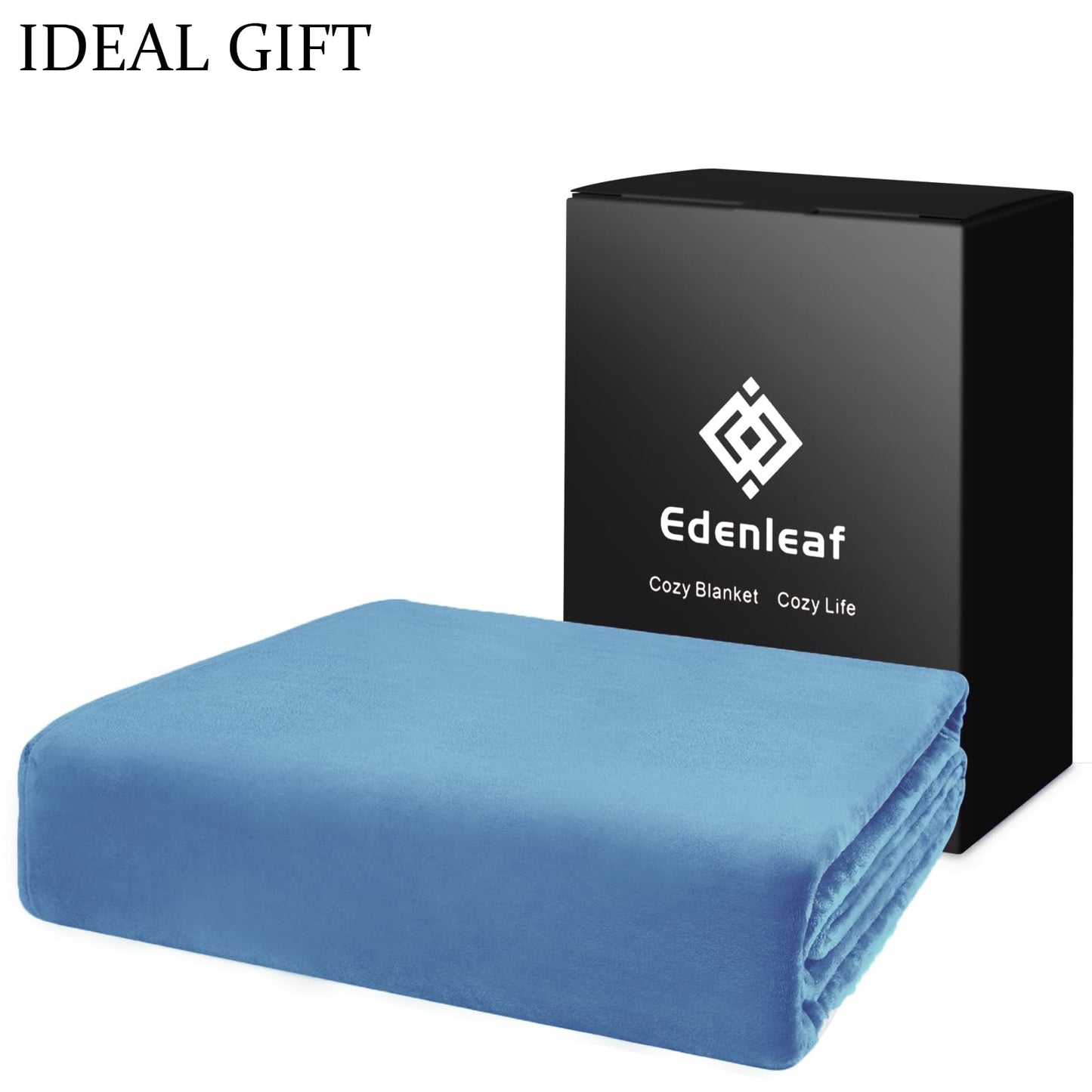 Edenleaf Big Oversized Soft Blanket, Giant Fleece Companion 120x120, California King Warm Blanket for Whole Family, Bed, Sofa, Couch, Travel, Camping 120x120 Sky Blue
