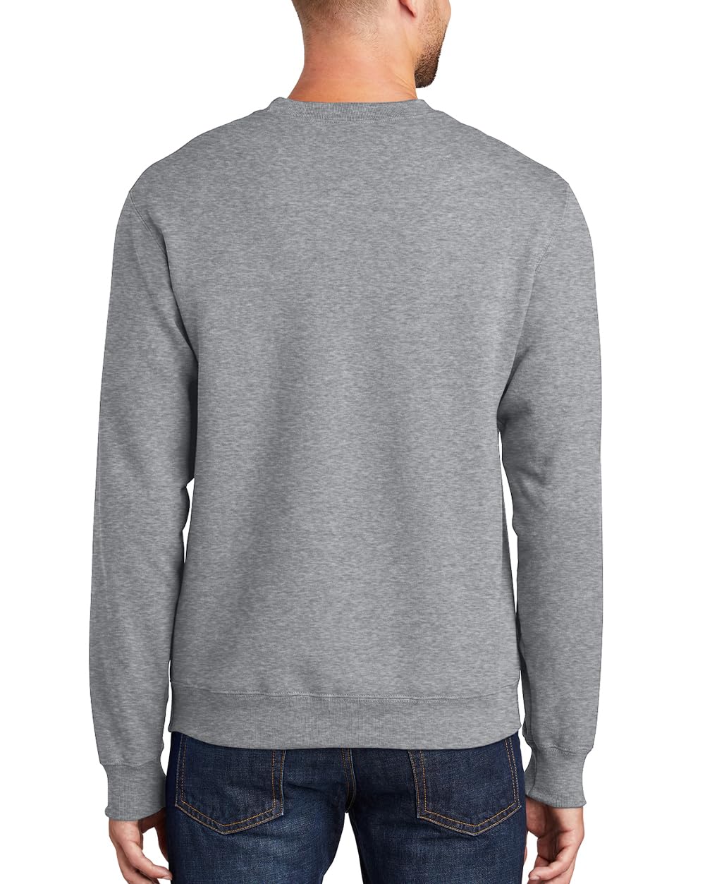 JustBlanks Fleece Sweatshirt for Men Tall Men’s Sweatshirt Crewneck Sweatshirt Relaxed-Fit Pullover Sweatshirt - Athletic Heather - 3XLT