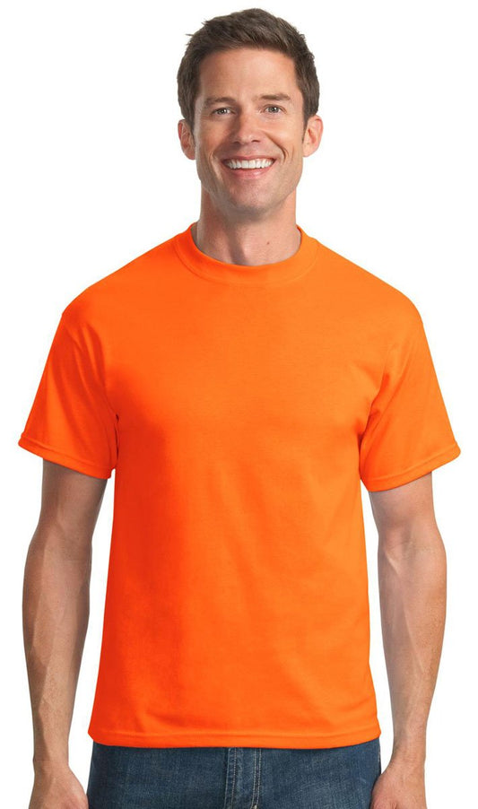 Port & Company Men's Tall 50/50 Cotton/Poly T Shirts 4XLT Safety Orange