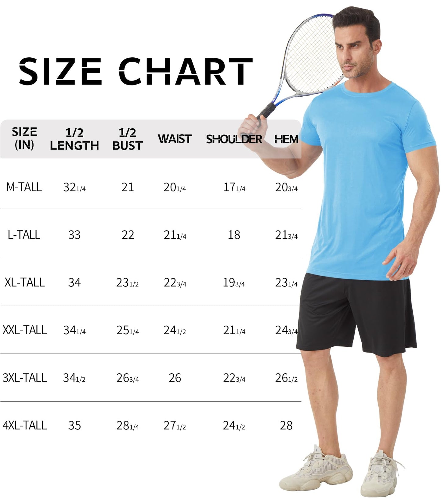 Idtswch Men's Tall T-Shirt Rash Guard UPF 50+ T-Shirt Quick Dry Swim Water Top Tee Short Sleeve Athletic Shirts 28light blue-3XL