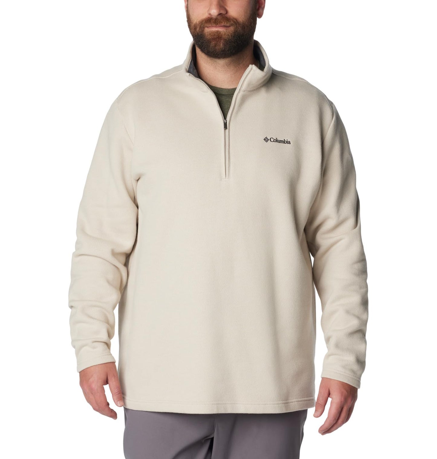 Columbia Men's Great Hart Mountain III Half Zip, Dark Stone Heather, Large Tall