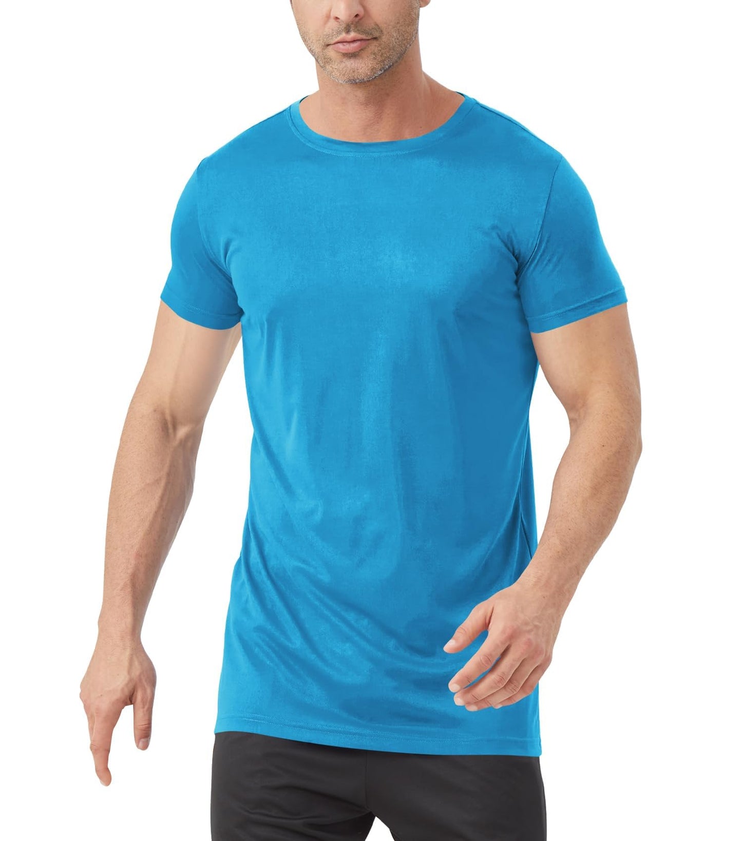 Idtswch Men's Tall T-Shirt Rash Guard UPF 50+ T-Shirt Quick Dry Swim Water Top Tee Short Sleeve Athletic Shirts 15blue-XXL