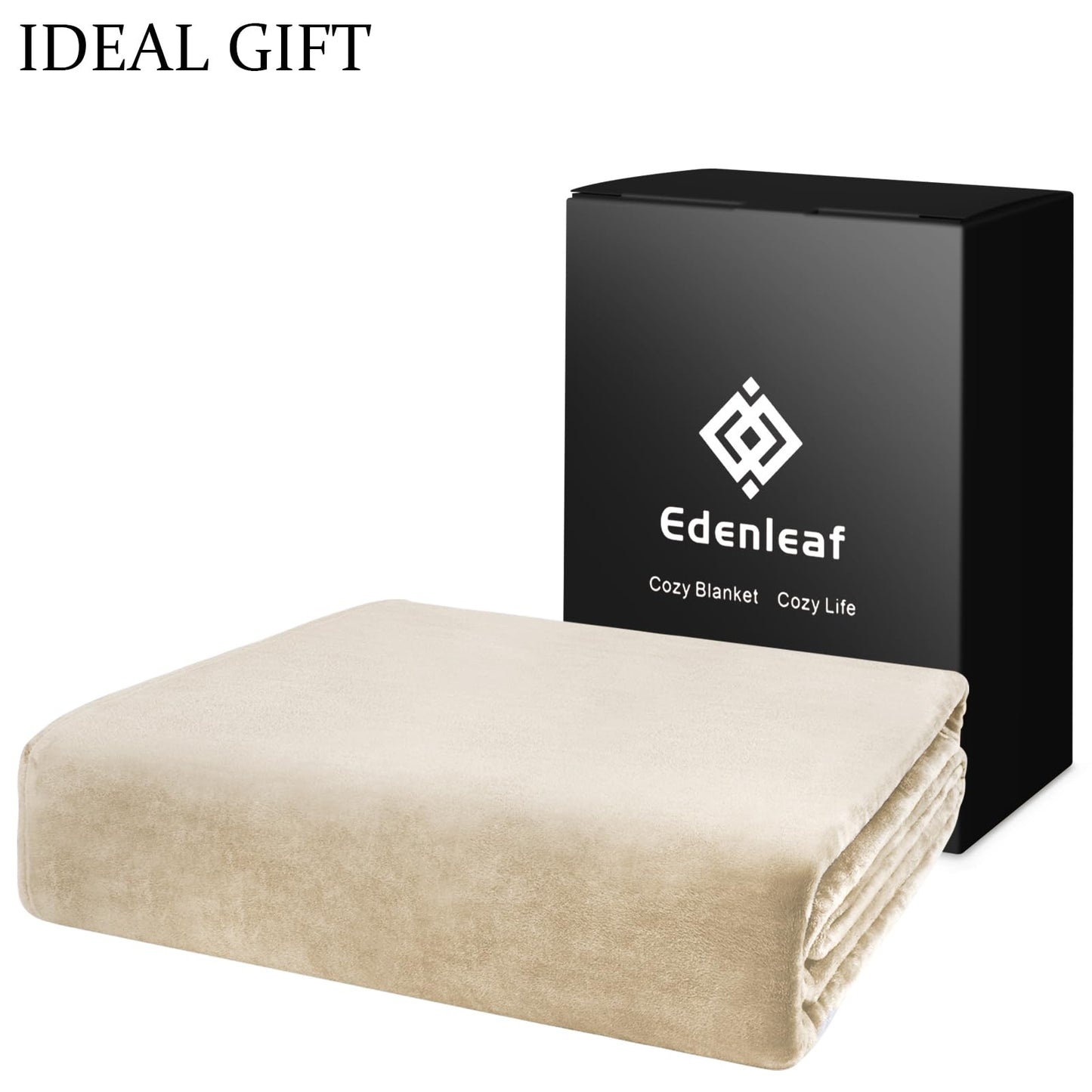 Edenleaf Big Oversized King Blanket, Extra Large Soft Blanket 120x120, California King Size for Whole Family, Bed, Sofa, Couch, Travel, Camping Khaki