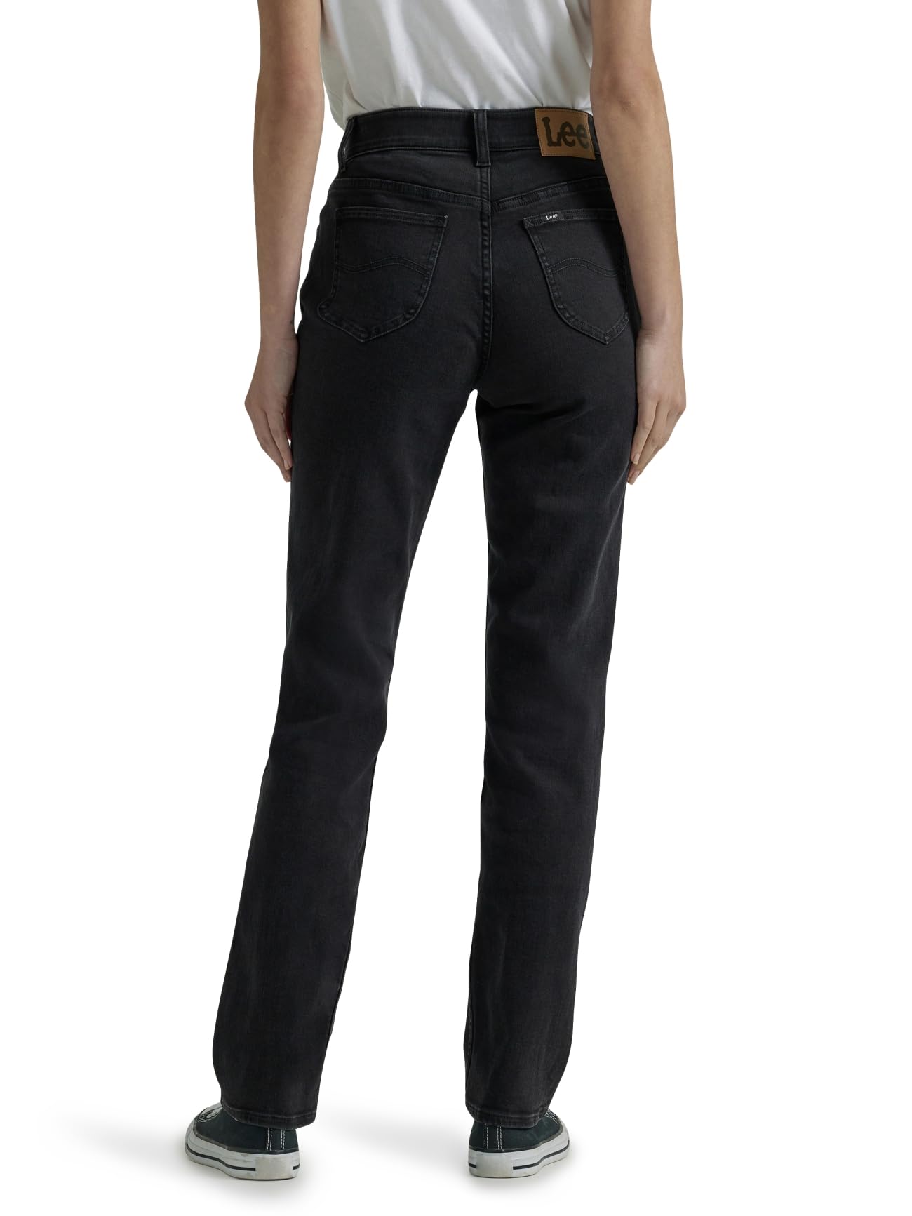Lee Women's Ultra Lux Comfort with Flex Motion Straight Leg Jean, Midnight Bloom, 16 Long