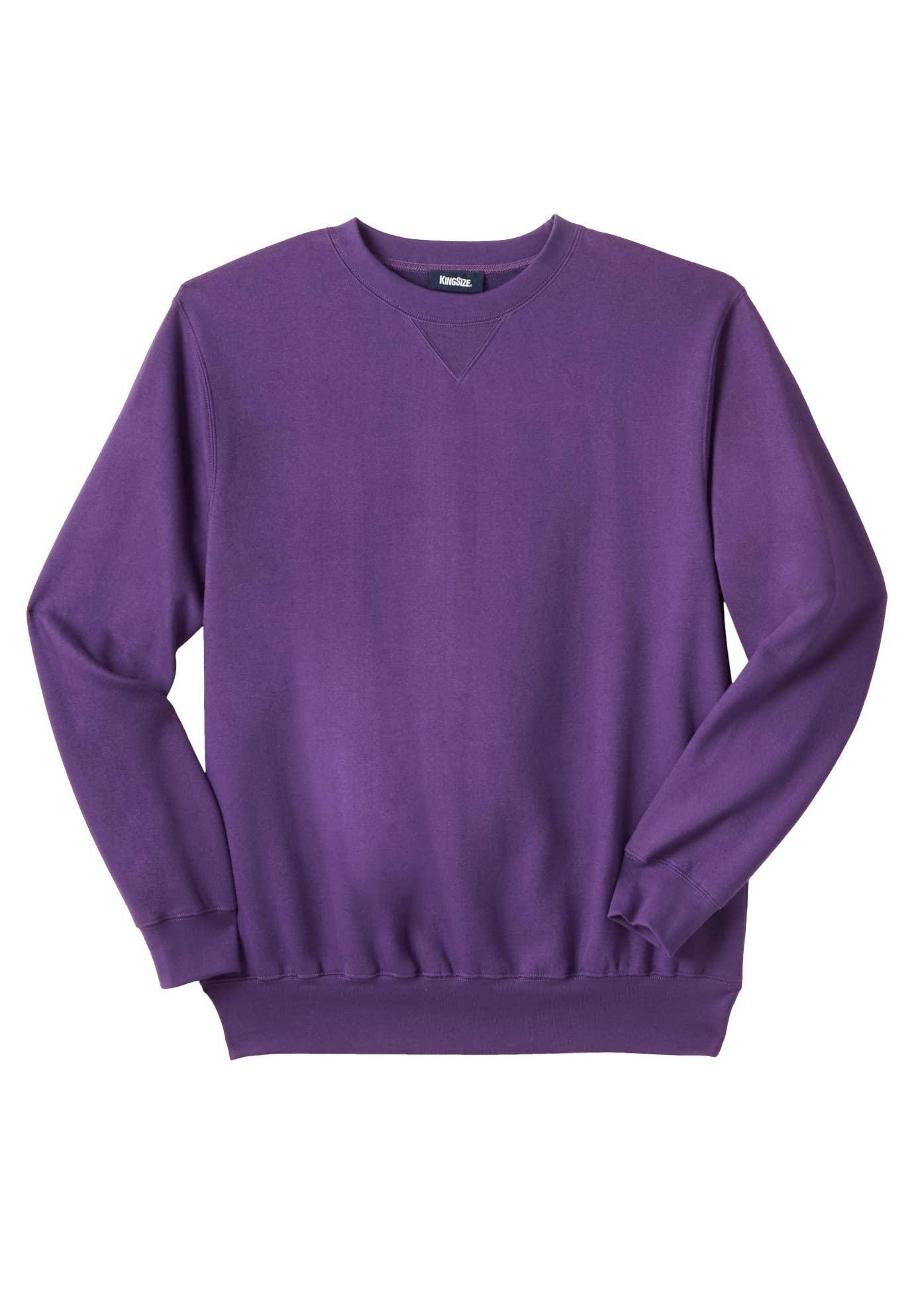 KingSize Men's Big & Tall Fleece Crewneck Sweatshirt - 5XL, Vintage Purple