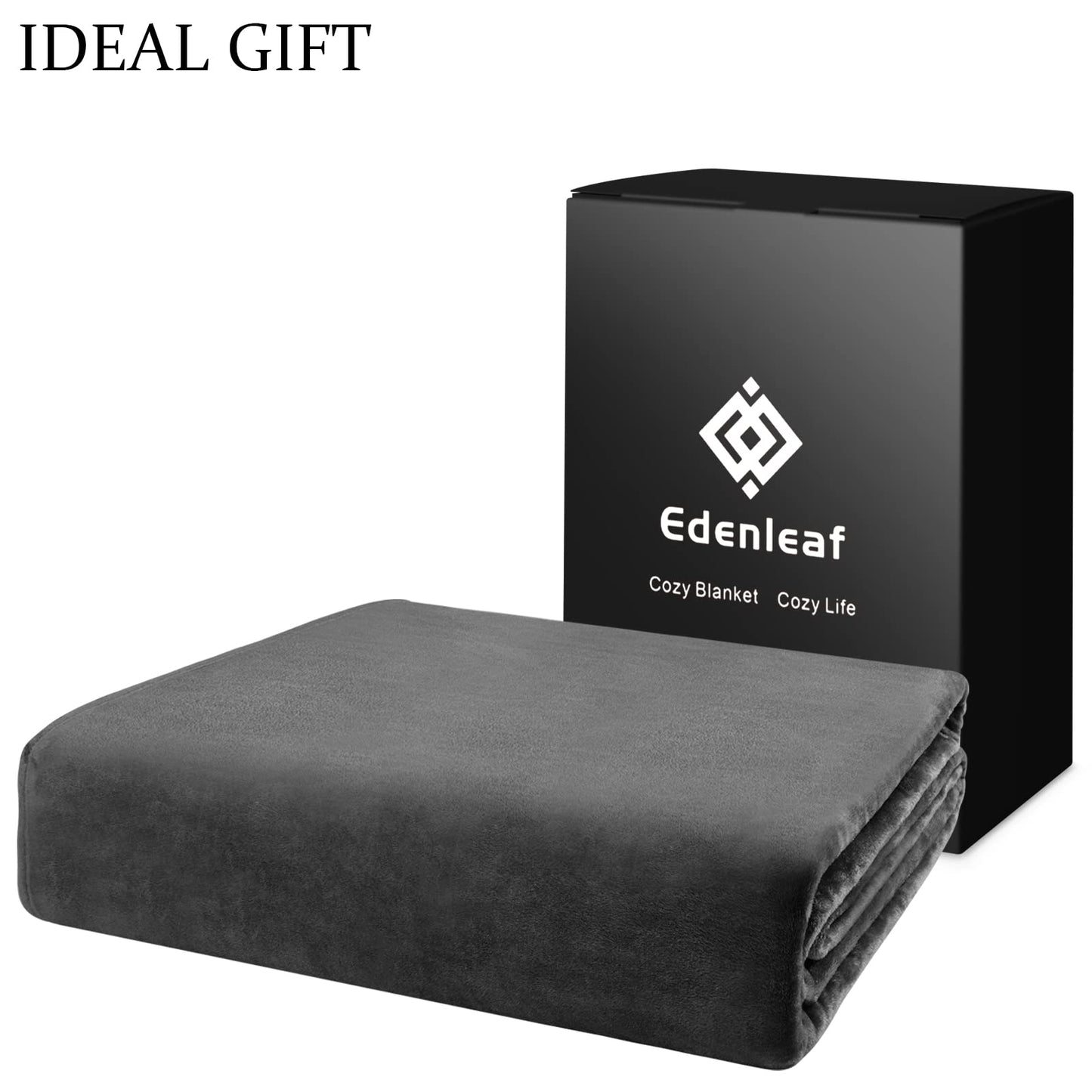 Edenleaf Oversized Blanket 120x120 Inches, Giant Huge Companion for Bed, Sofa,Travel and Camping, Extra Large Big Soft Blanket Fits The Whole Family and Outdoors, Dark Grey 10'x10'