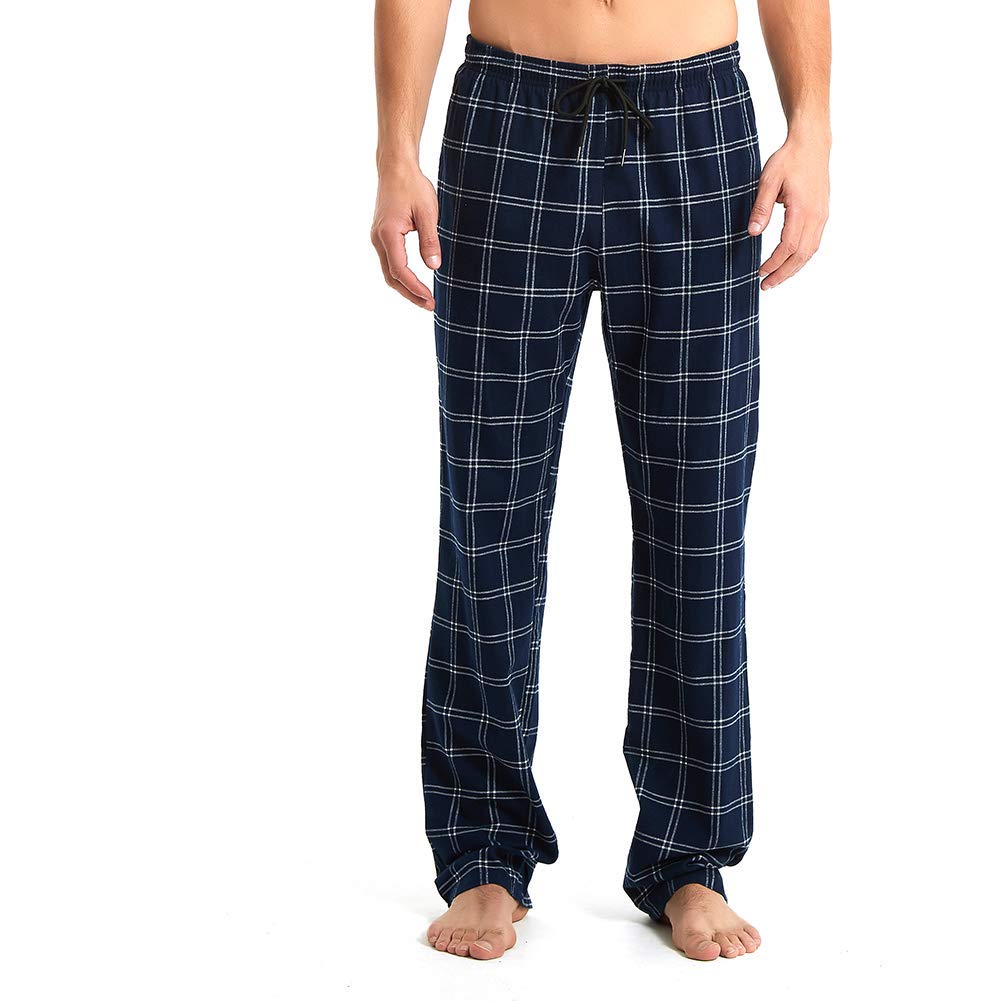Idtswch Mens Tall Pajama Pants 36" Inseam Plaid Lounge Pants Sleepwear Pajama Bottoms 100% Cotton