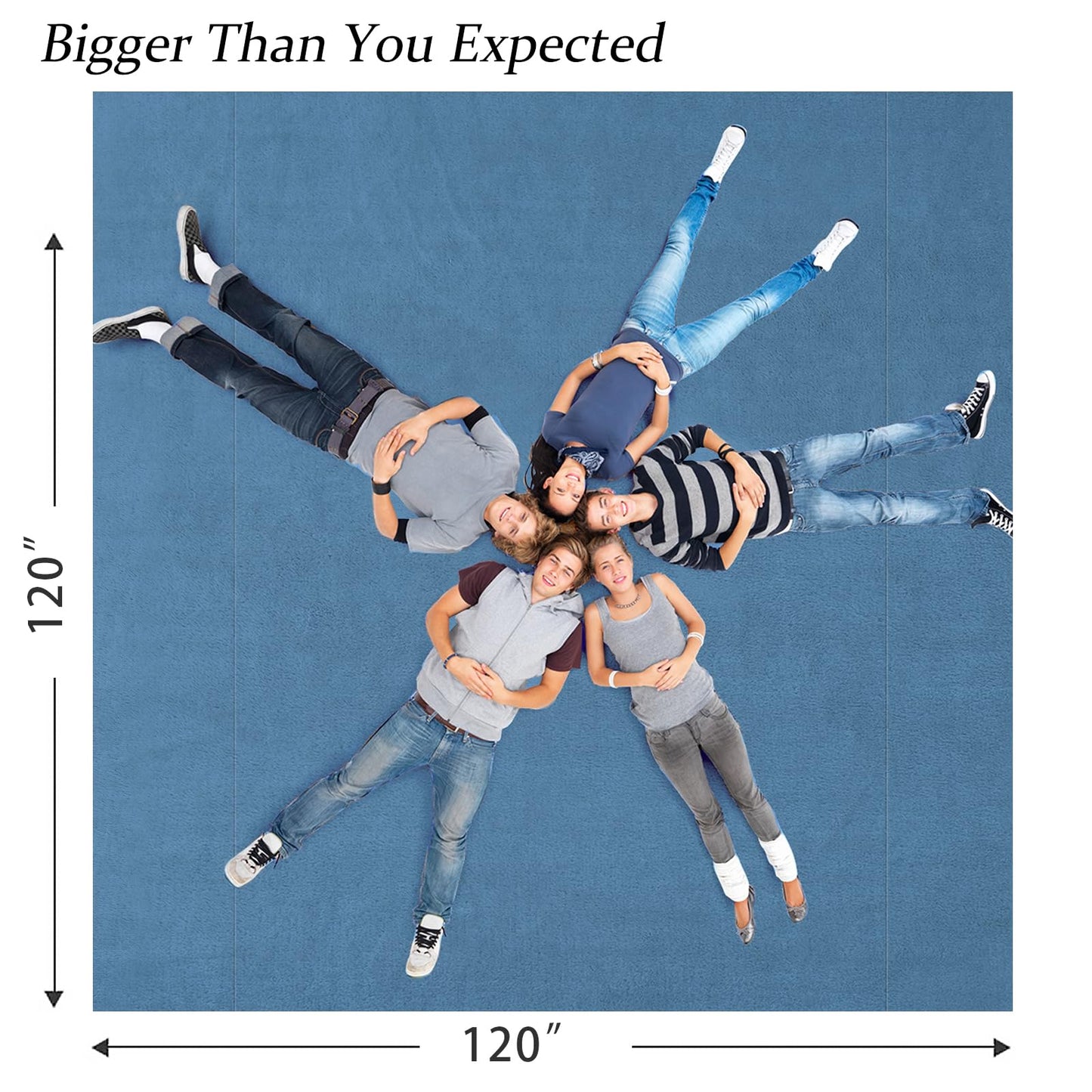 Edenleaf Big Oversized Soft Blanket, Giant Fleece Companion 120x120, California King Warm Blanket for Whole Family, Bed, Sofa, Couch, Travel, Camping 120x120 Sky Blue