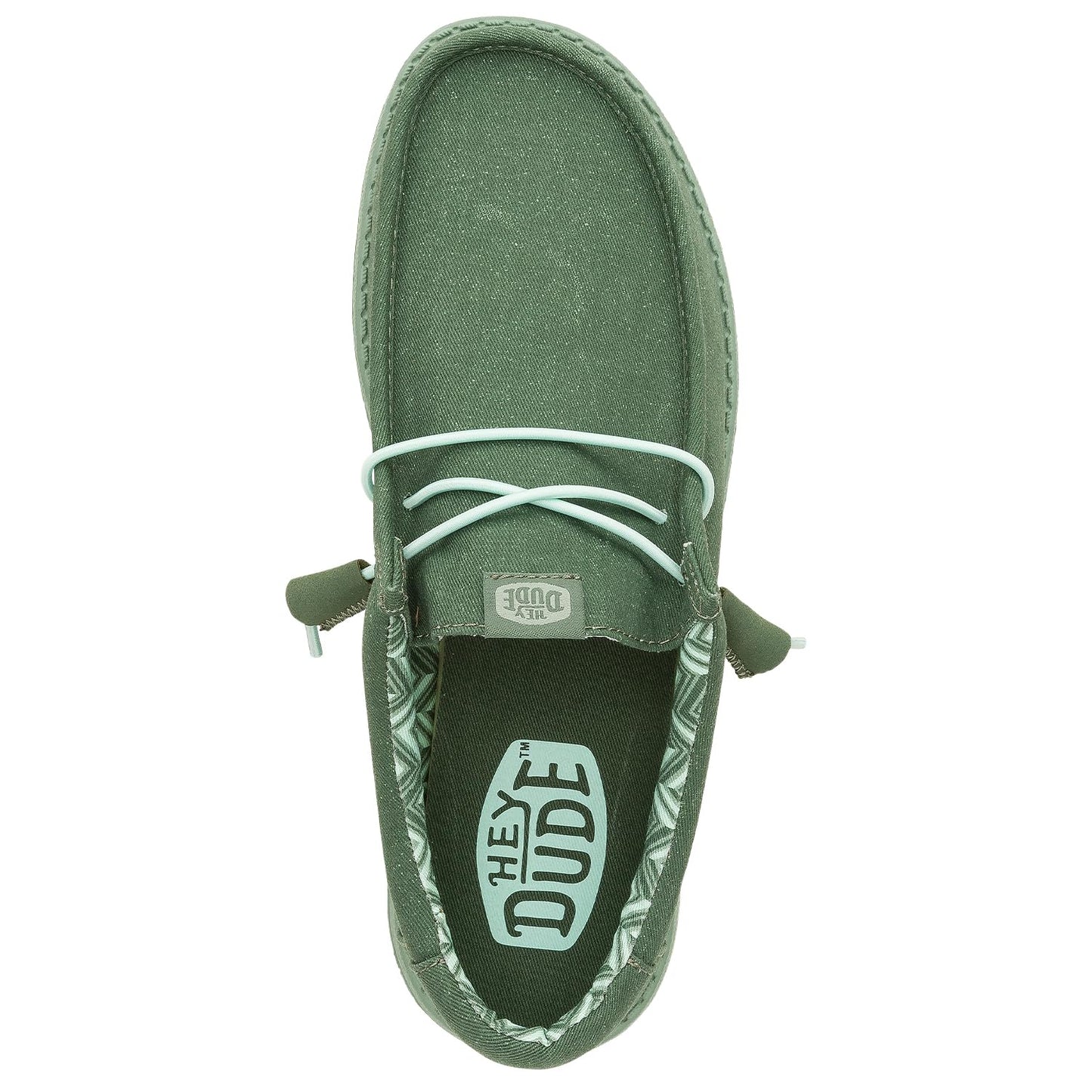 HEYDUDE Wally Stretch Canvas Duck Green/Iceberg Green Size 15, Men’s Shoes, Men's Slip-on Loafers, Comfortable & Light-Weight