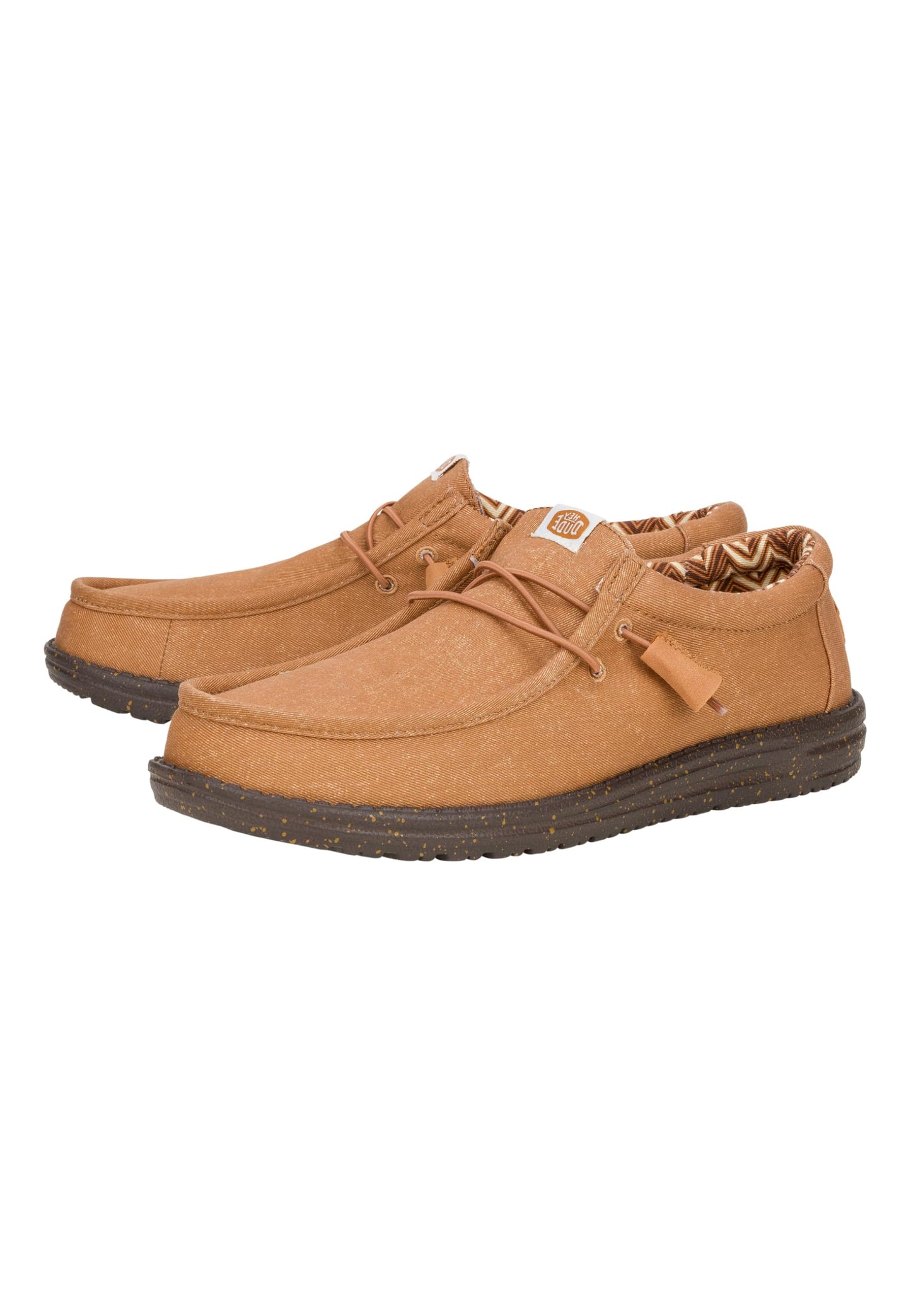 HEYDUDE Wally Stretch Canvas Nut Size 14, Men’s Shoes, Men's Slip-on Loafers, Comfortable & Light-Weight