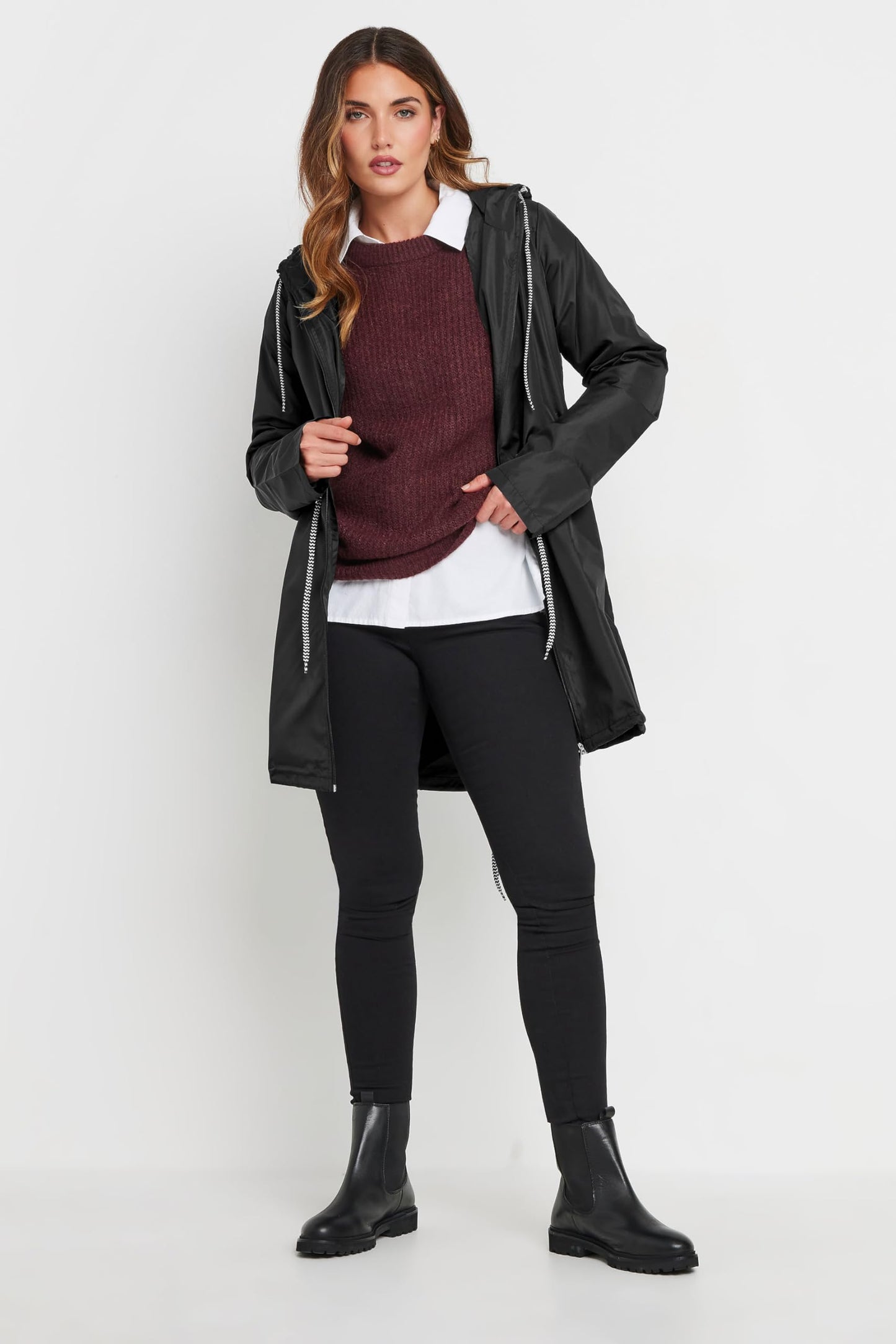 Long Tall Sally Tall Womens Black Pocket Parka Black 10