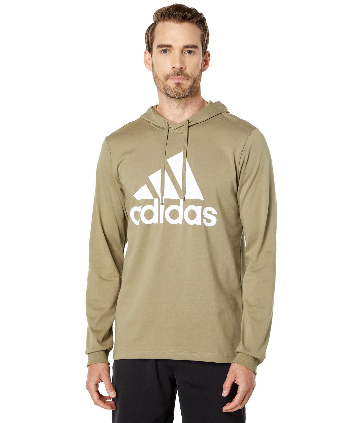 adidas Men's Size Essentials Logo Hoodie, Orbit Green/White, X-Large/Tall