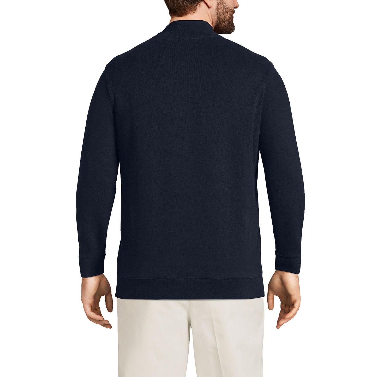 Lands' End Mens Bedford Rib Quarter Zip Sweater Radiant Navy Big and Tall 4xlt