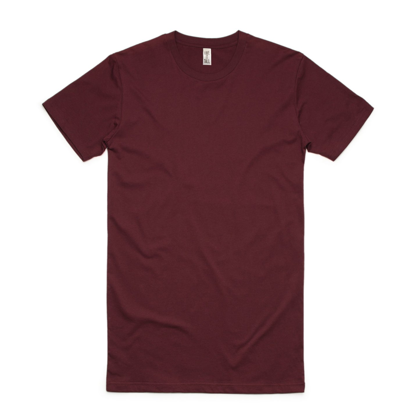 Have It Tall Men's Extra Long T Shirt Burgundy X-Large XTall