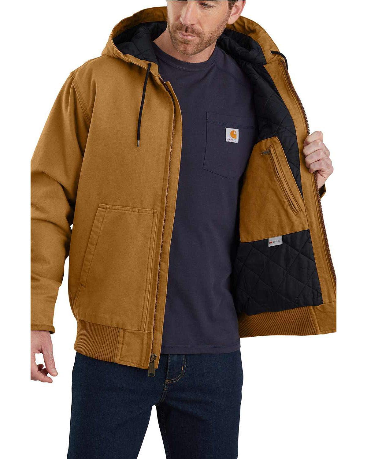 Carhartt mens Active Jacket J130 (Big & Tall) Work Utility Outerwear, Carhartt Brown, X-Large US