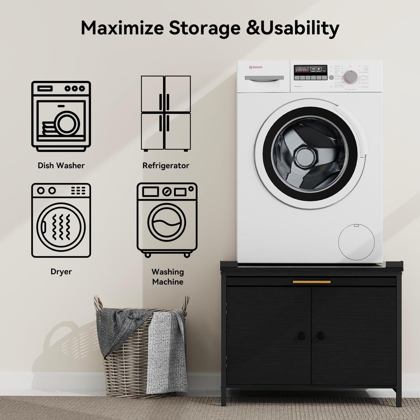 2 Pack Laundry Pedestal for Washer and Dryer, Heavy Duty 29" Universal Washing Machine Stand with Adjustable Feet and 4 Panel Corner, 700LB Capacity, Fit Anti-Vibration Design, Set of 2