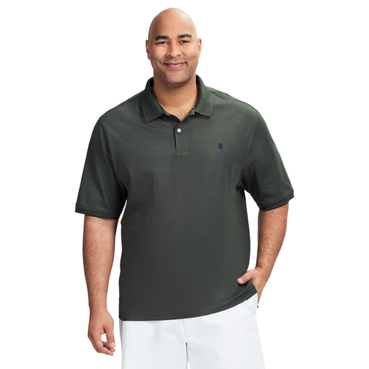IZOD Men's Big and Tall Advantage Performance Short Sleeve Polo Shirt, Rosin