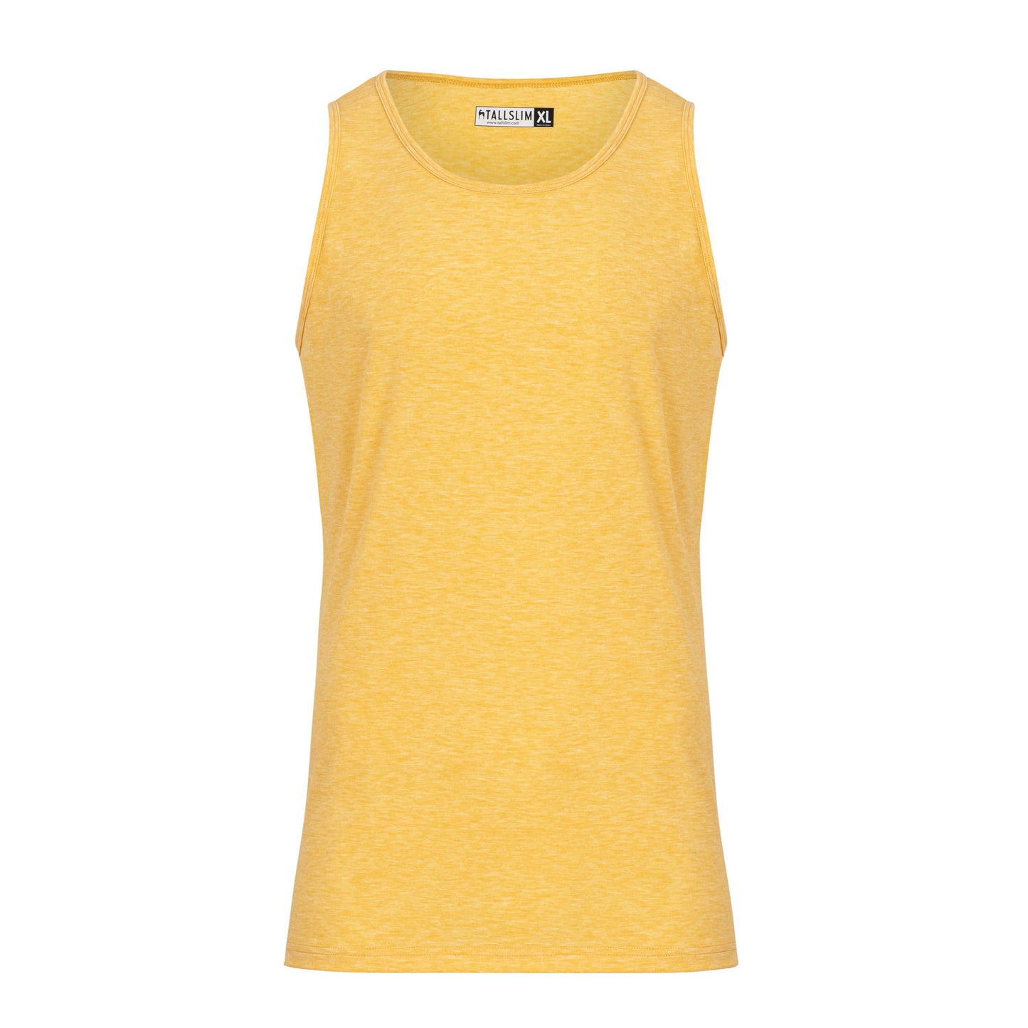 Men's Tall Slim-Fit Orginal Tank Top Shirt, Soft Polyester Blend Long Tee (Tall, X-Large, Yellow)