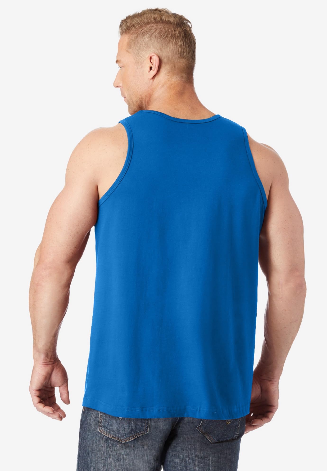 KingSize Men's Big & Tall Shrink-Less Lightweight Longer-Length Tank - 8XL, Royal Blue