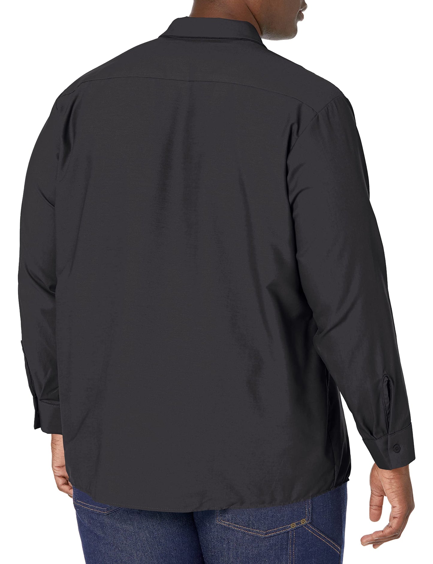 Red Kap Men's Size Industrial Work Shirt, Regular Fit, Long Sleeve, Black, 3X-Large/Tall