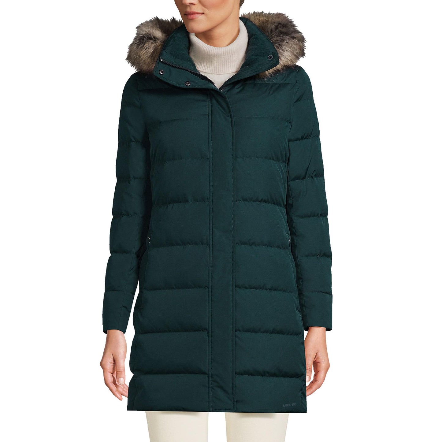 Lands' End Womens Down Winter Coat Deep Balsam Tall X-Large
