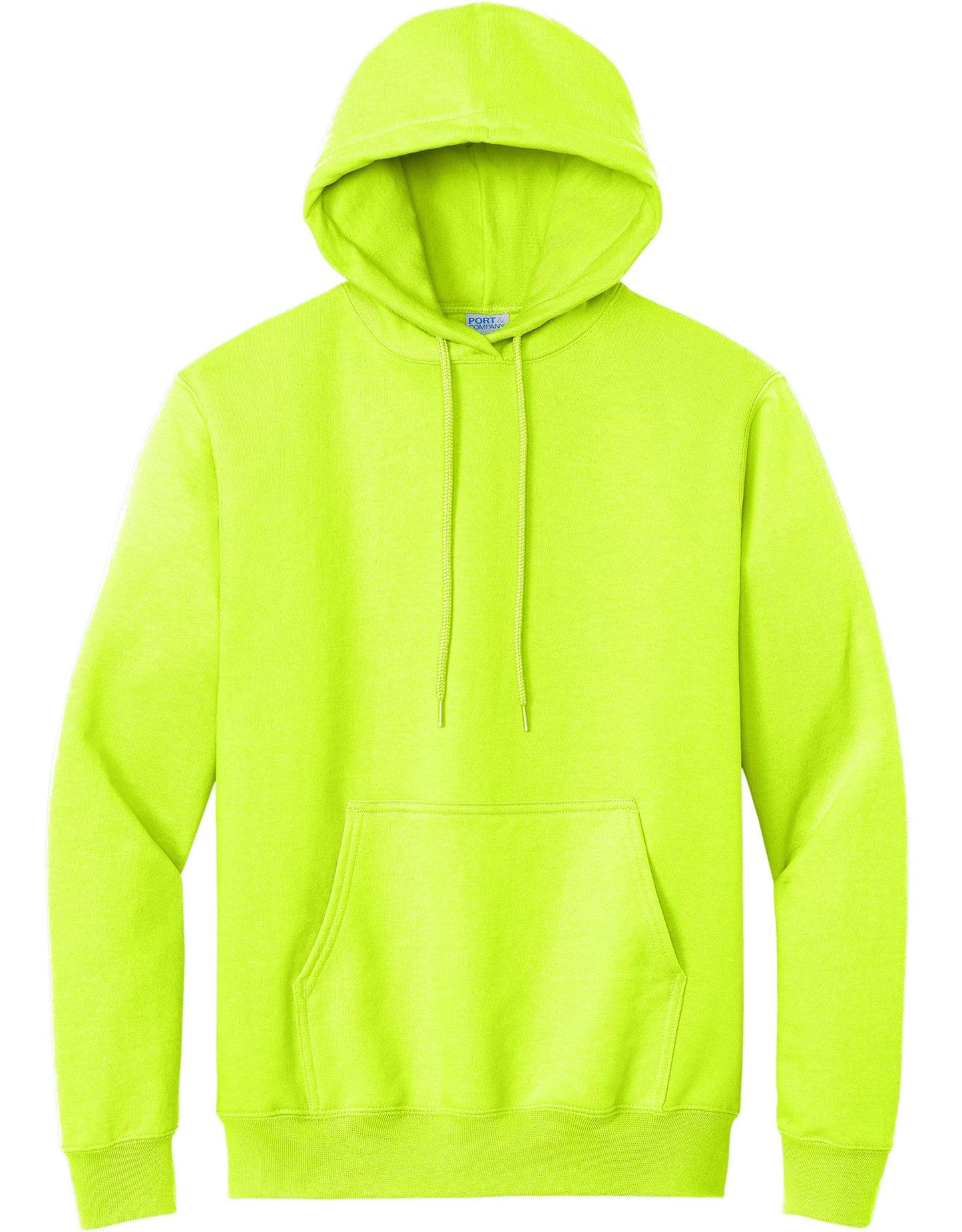 Port & Co TALL Essential Fleece Pullover Hooded Sweatshirt-PC90HT-XLT-Safety Green