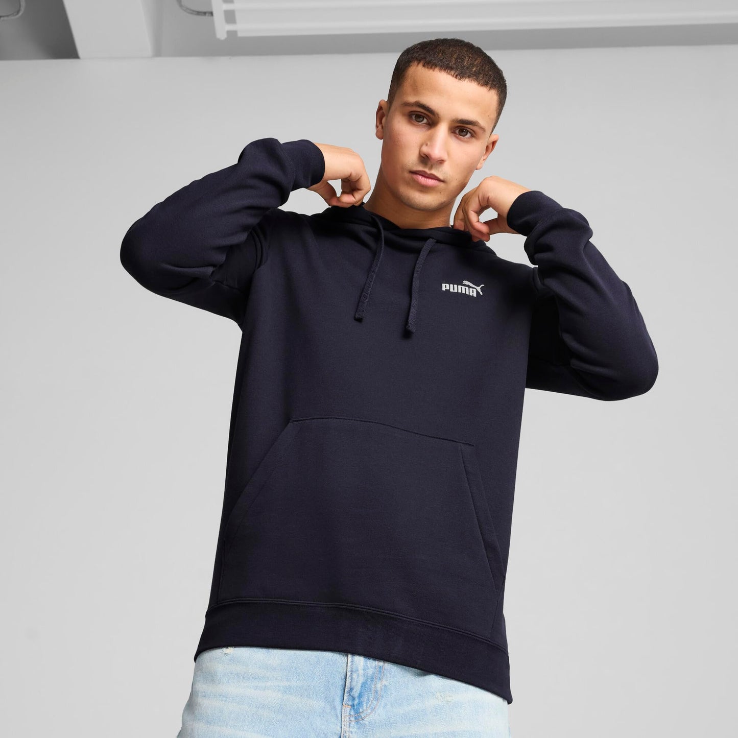 PUMA Men's Tall Size Essentials Small Logo Fleece Hoodie, New Navy AH25 - 3XLT