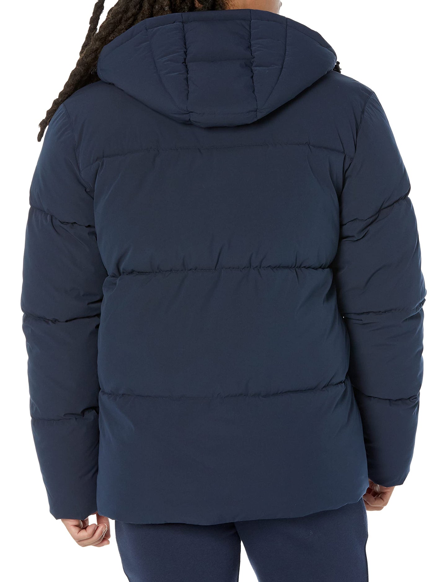 Amazon Essentials Men's Mid-Length Hooded Puffer Coat (Available in Big & Tall), Navy, 6X-Large Big Tall