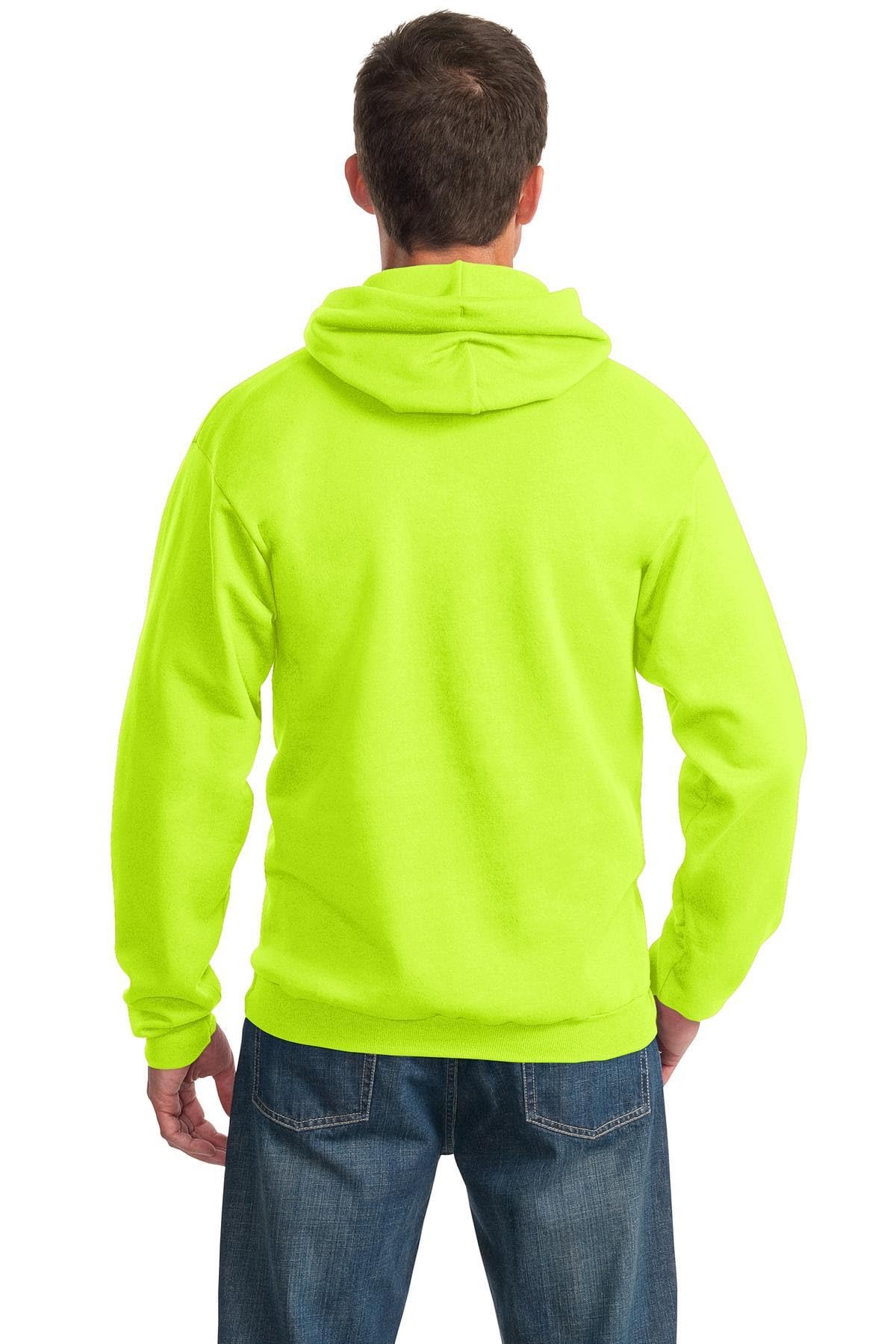 Port & Co TALL Essential Fleece Pullover Hooded Sweatshirt-PC90HT-XLT-Safety Green