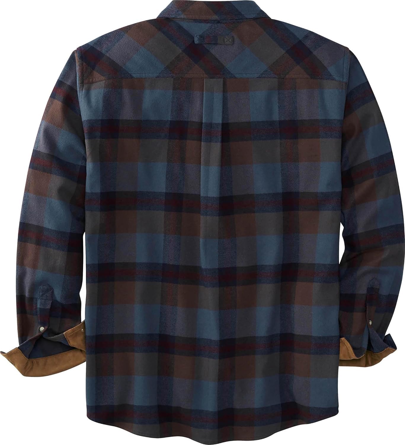Legendary Whitetails Men's Big Flannel Shirt Long Sleeve Button Down Relaxed Fit, Active Cobalt Carbon Plaid, Large Tall
