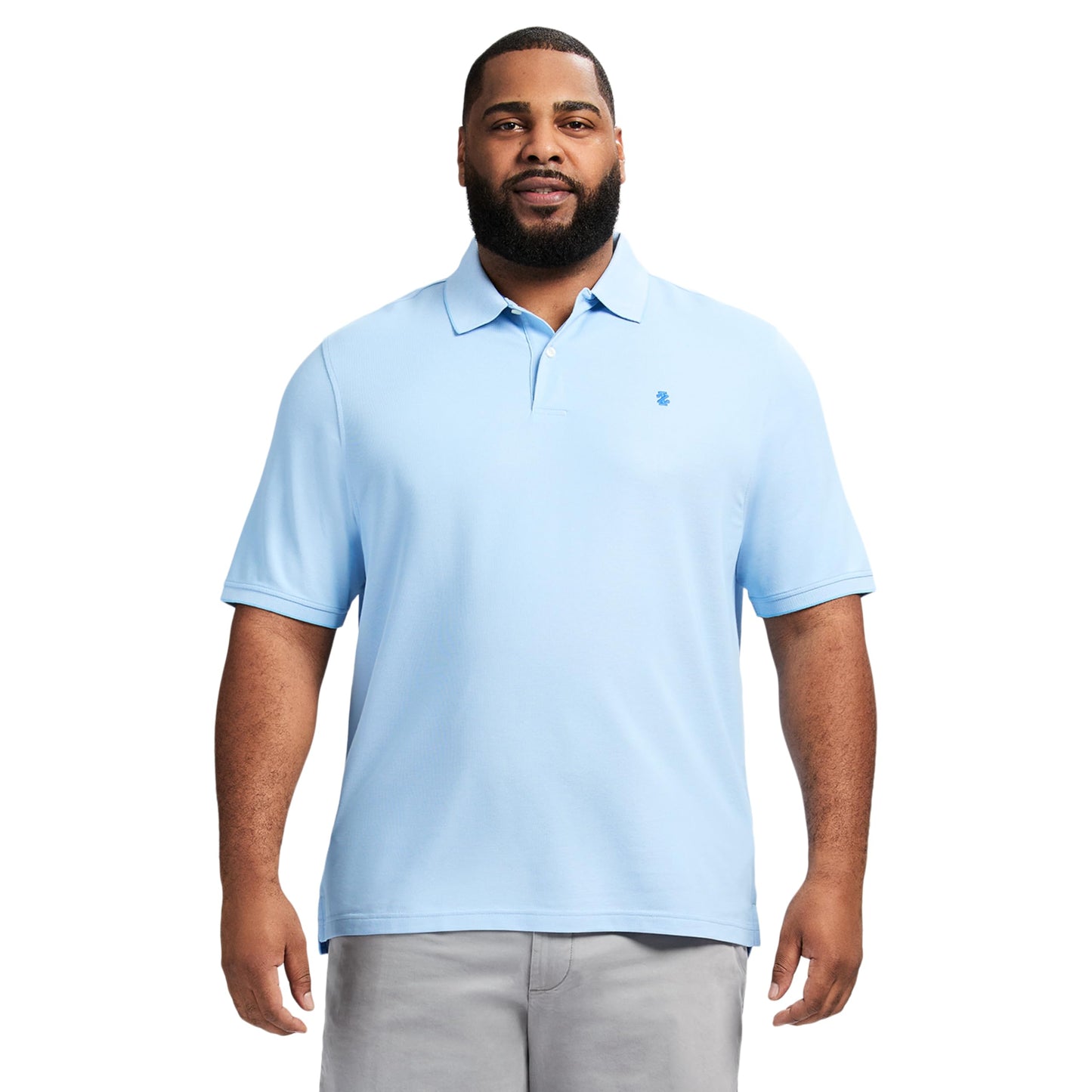 IZOD Men's Big and Tall Advantage Performance Short Sleeve Polo Shirt, Placid Blue