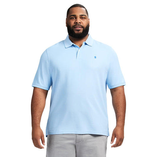 IZOD Men's Big and Tall Advantage Performance Short Sleeve Polo Shirt, Placid Blue