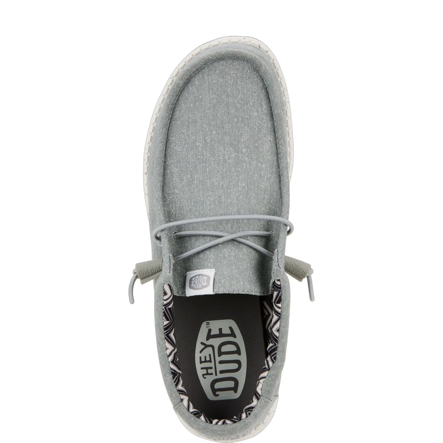 HEYDUDE Men's Wally Stretch Canvas Light Grey Size 14 | Men's Shoes | Men Slip-on Loafers | Comfortable & Light-Weight