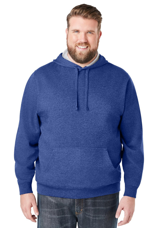 KingSize Men's Big & Tall Fleece Pullover Hoodie - 8XL, Heather Navy