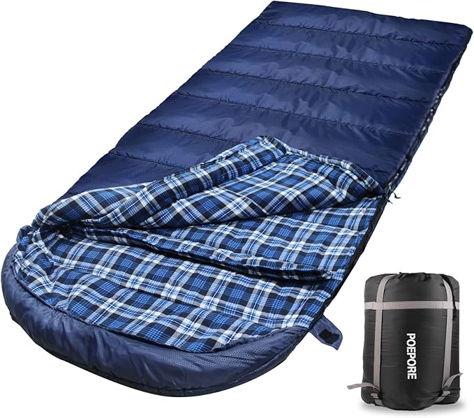 Extra Long (7'6") Flannel Sleeping Bag Cold Weather: 0 Degree
