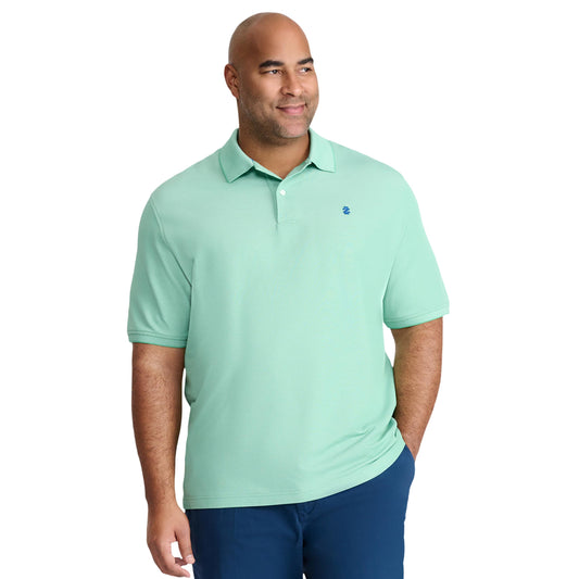 IZOD Men's Big and Tall Advantage Performance Short Sleeve Polo Shirt, Green Spruce, 5X-Large Tall