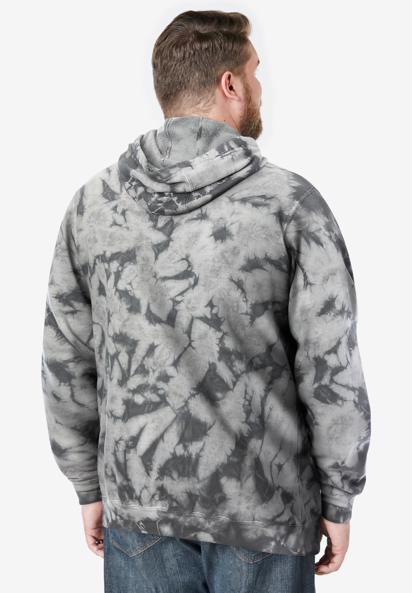KingSize Men's Big & Tall Fleece Pullover Hoodie - 8XL, Steel Marble