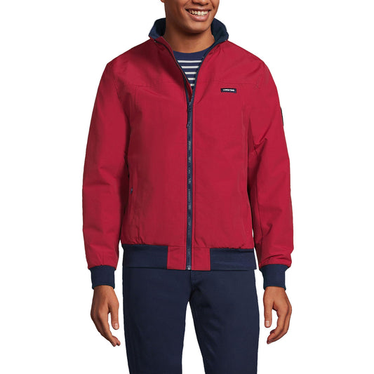 Lands' End Mens Squall Classic Bomber Jacket Fresh Cranberries Tall Medium