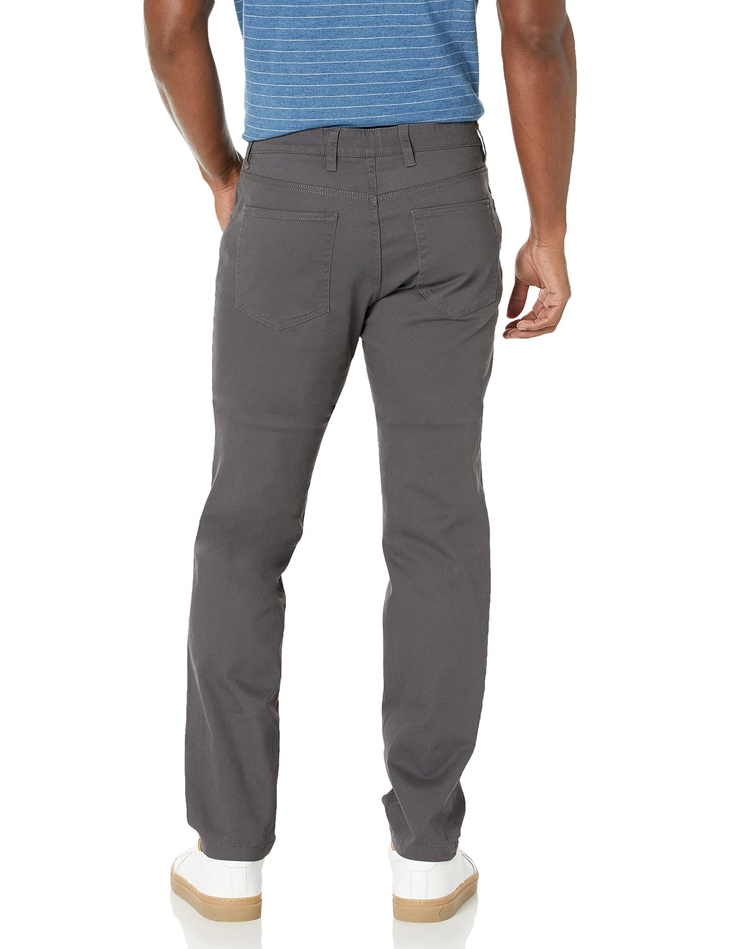 Amazon Essentials Men's Chinos, Athletic Fit, Work Pants, 5-Pocket, Comfort Stretch, Grey, 40W x 36L