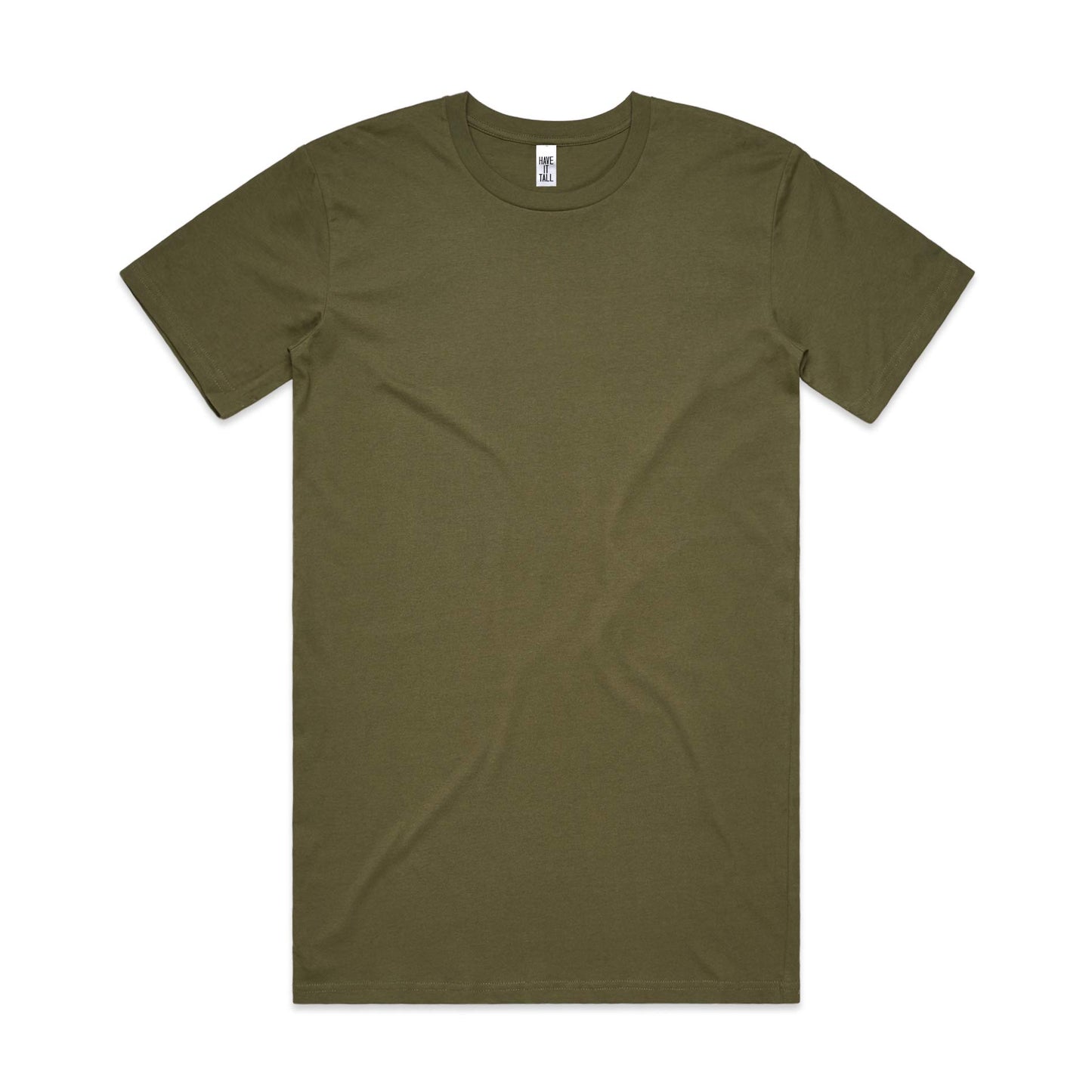 Have It Tall Men's Extra Long T Shirt Army Large XTall
