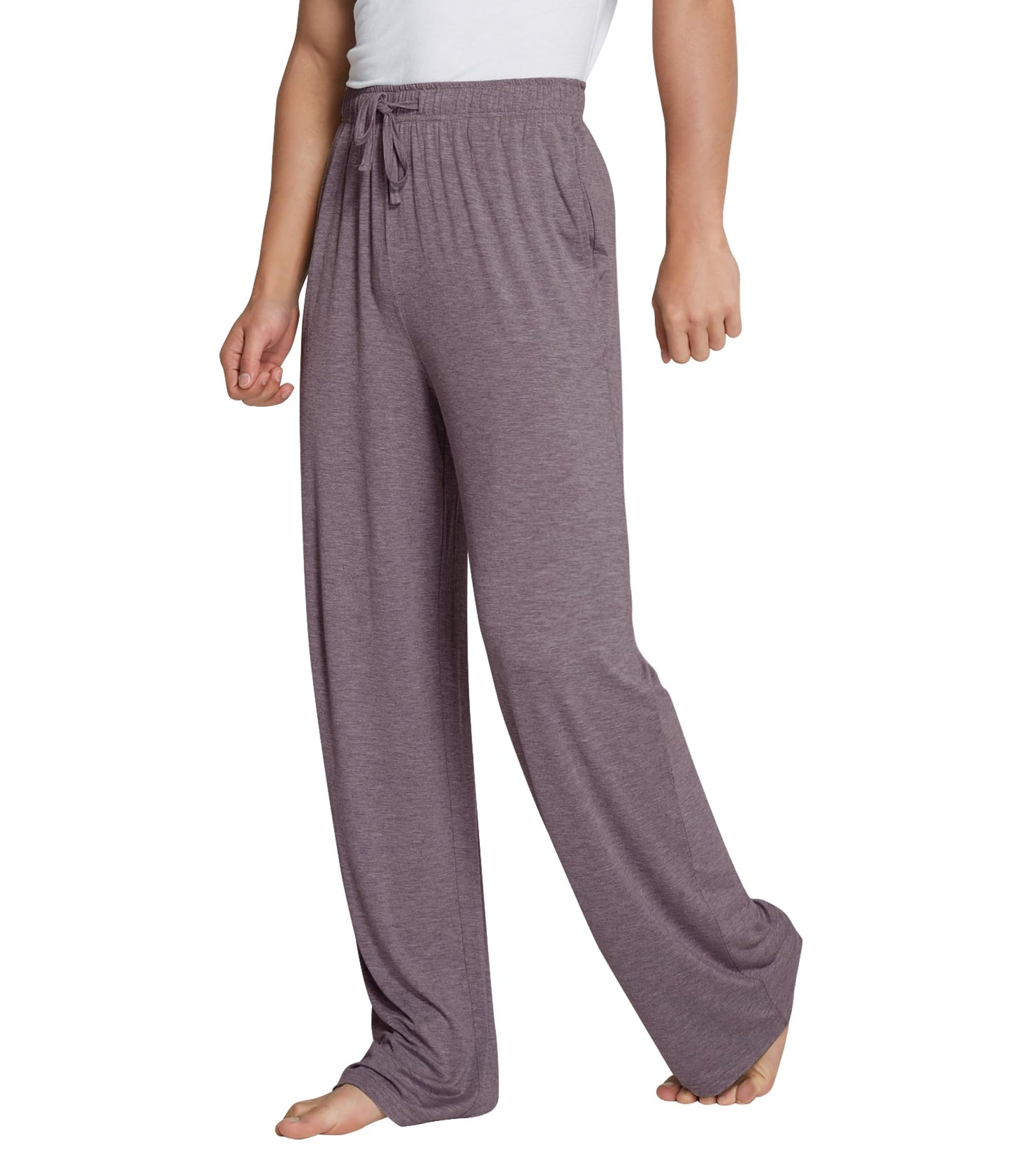 WiWi Bamboo Viscose Pajama Pants for Men Tall Sleep Bottoms Big Warm Long Pj Lightweight Lounge Sweatpants S-XXL, Misty Grey, Small