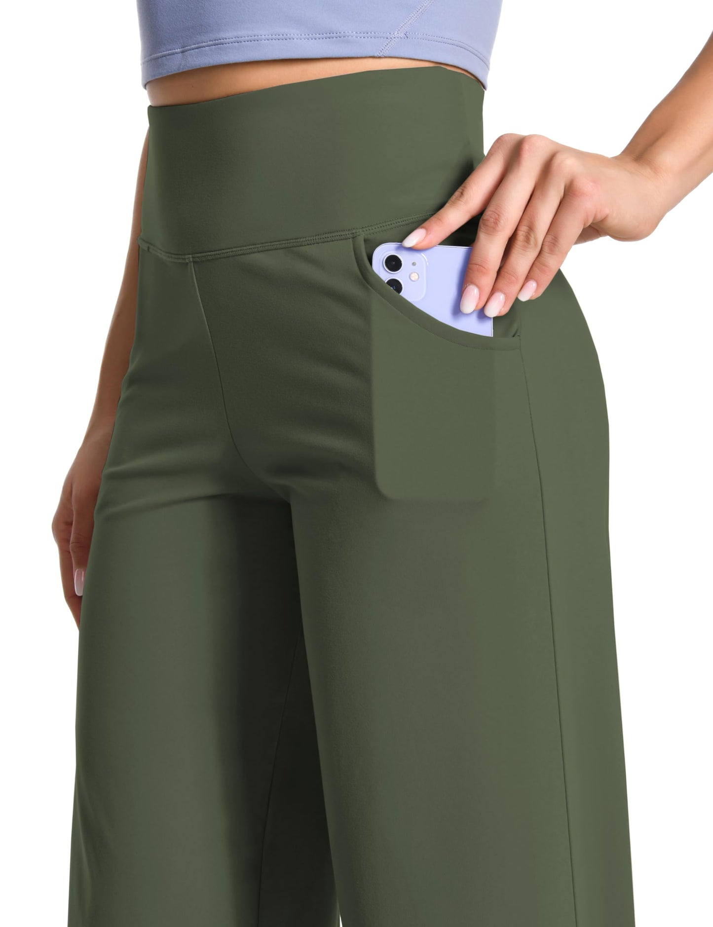 BUBBLELIME 29"/31"/33"/35"/37" Women's Wide Legs Yoga Pants Loose Lounge Sweatpants - Wide Legs_Green XL_35" Inseam