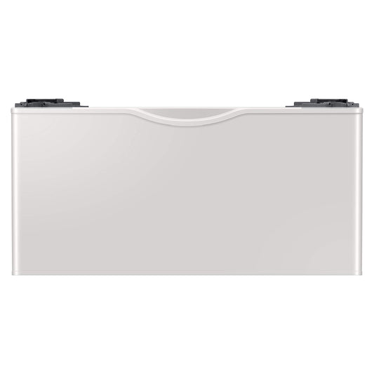 SAMSUNG 27-Inch Washer Dryer Pedestal Stand w/ Pull Out Laundry Storage Drawer, Stainless Steel, WE402NE/A3, 28.1"D x 27"W x 14.2"H, Ivory